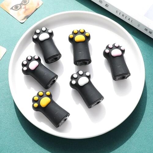 1pc Lovely Cat Paw Pencil Sharpener Kawaii Animal Hand Pen Cutter Silicone Pencil Sharpeners Office Stationery Gift for Students