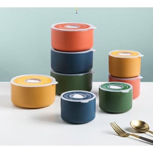 Creative Student Lunch Box Lid Microwave Round Round Lunch Box Food Container Caja Almacenamiento Tableware Set DI50FH