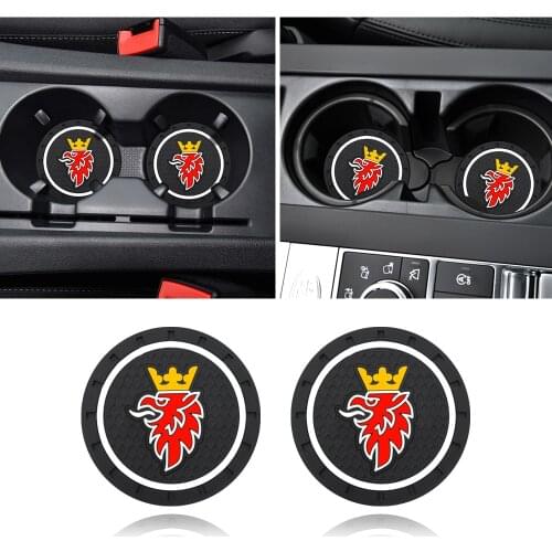 1/2/4 PCS Car SAAB Logo Water Cup Anti-Slip Pad Bottle Holder Mat Car Styling For Saab 9-3 9-5 900 9000 Scania Accessories