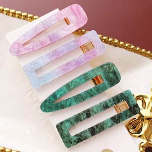 1/3 PCS Acrylic Waterdrop Rectangle Hair Clips Tin Foil Sequins Hairpins Barrettes For Women Girls Hair Accessories