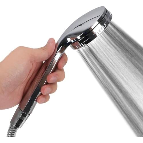 1PC Pressurized Nozzle Shower Head ABS Bathroom Accessories High Pressure Water Saving Rainfall Chrome Shower Head