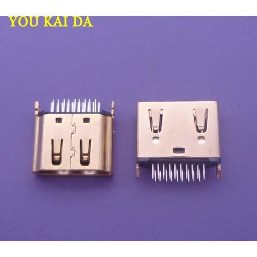 1PCS Plug 19 pin female interface Connector,2 rows (10pin 9pin) 180 degree HDMI-compatible socket repair replacement