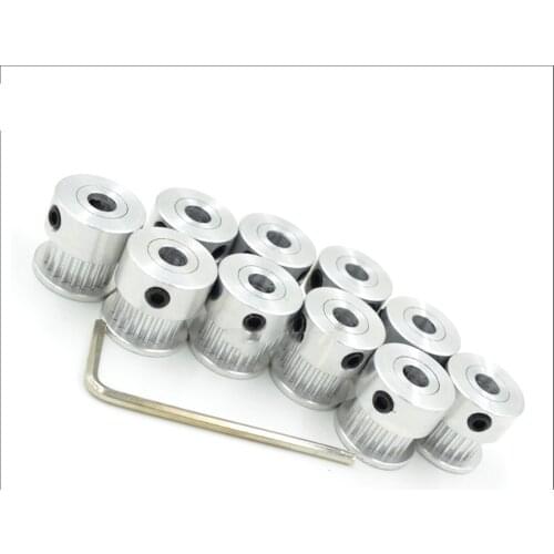 10pcs 20 Teeth 2GT Timing Pulley 20T, Bore=5mm, For Width=6mm 2GT Timing Belt, 20T 20Teeth GT2 Pulley