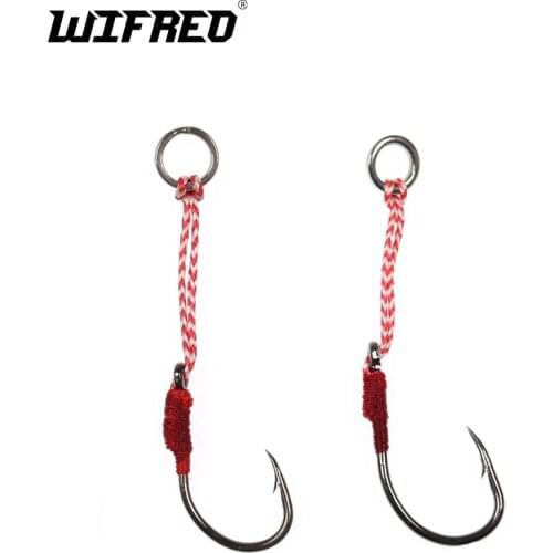 10PCS Size 1/0 2/0 3/0 4/0 10pcs Split / Weld Ring Jig Assist Hook overweight hook boat jig bait fishing PE Line