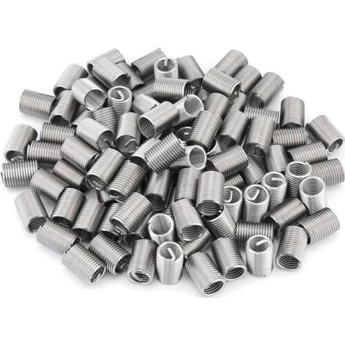 100Pcs/Lot M10X1.5X2. 304 Stainless Steel Wire Thread Inserts Screw Sleeve Thread Repair Insert Assortment Kit