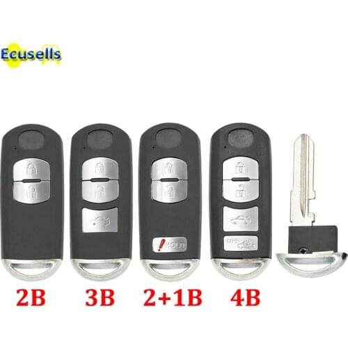 2/3/4 Buttons keyless entry smart Remote Key Shell Case Fob For Mazda 3 6 CX-3 CX-5 Axela Atenza with Emergency Key