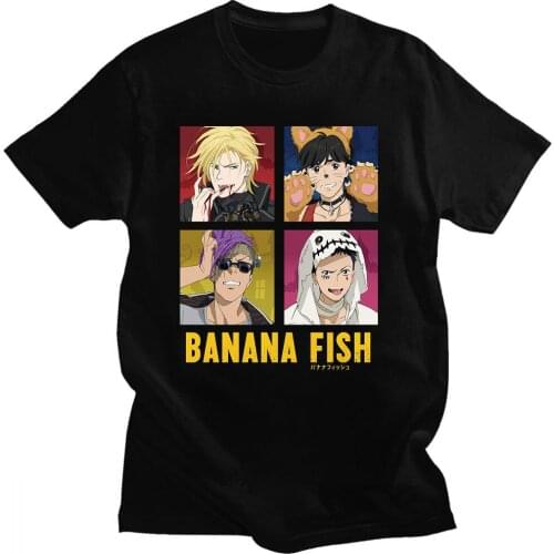 2020 BANANA FISH T-shirts Hip Hop T Shirts Casual Tee Shirt Round Neck Short Sleeve T-shirt Tops