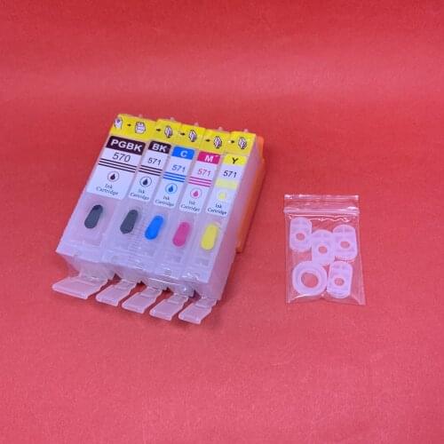 YOTAT 5pcs Refillable ink cartridge PGI-570 CLI-571 for Canon PIXMA MG5750 MG5751 MG5752 MG5753 MG6850 MG6851 MG6852 MG6853