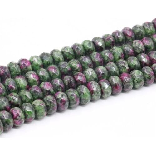5X8mm Black Watermelon Epidote Lapis lazuli Jades Chalcedony Abacus Faceted Jaspers Loose Beads Natural Stone DIY Jewelry Making