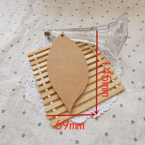 6.9*14.5cm DIY Apparel Garment Tags black white Kraft paper Leaf Decorative Bookmark Cardboard Blank Label 100 pcs/lot