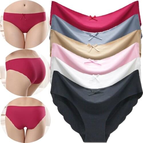 6pcs Set Women Seamless Soft Underwear Sexy Lingerie Panties For Women Ice Silk Breathable Briefs Skin-Friendly Underpants