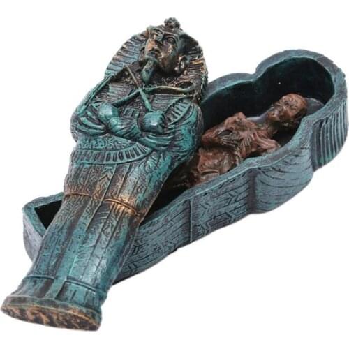 Fish Tank Aquarium Simulated Mummy Decoration Ornaments Reptile Avoiding Egyptian Resin Ornaments Aquarium Landscaping Decor J2