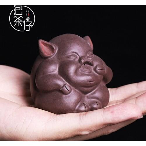Tea pet piggy cute tea decorations living room twelve zodiac ceramics can raise personalized tea to play tea ceremony