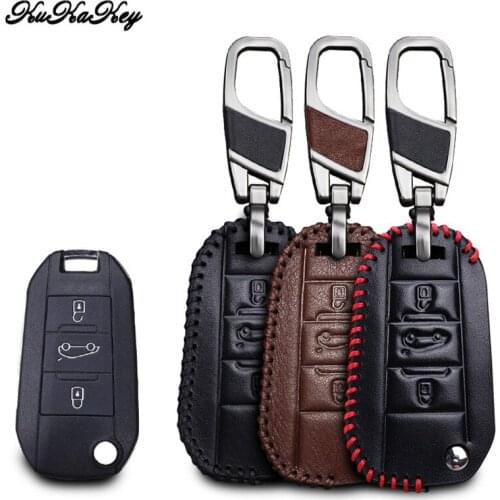 Car Key Case Cover Keychain For Citroen C4 Grand Xsara Picasso C5 Elysee C-Quartre C3 XR Berlingo Cactus Leather Key Accessories