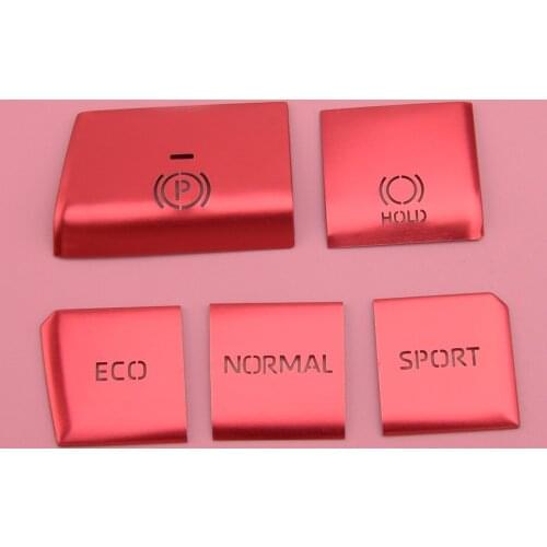 CITALL Metal 1Set Red Gear Shift Box Button Sticker Trim Fit For Toyota RAV4 2019 2020 Car Styling
