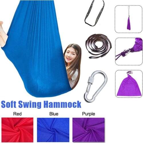 Kids Cotton Swing Hammock for Autism ADHD ADD Therapy Cuddle Up to 88lbs Sensory Child Therapy Elastic Parcel Steady Seat Swing