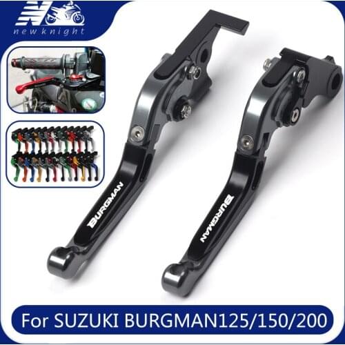 For Suzuki burgman 125 UH-125 150 200 UH250 400 Motorcycle 5 Color CNC Aluminum Adjustable Folding Extendable Brake Clutch Lever