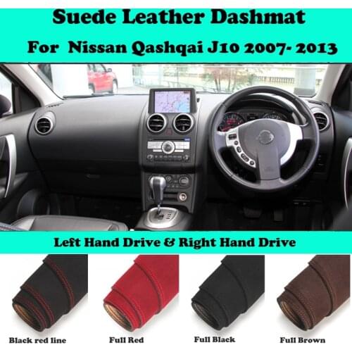 For Nissan Qashqai J10 2007 2008- 2013 Suede Leather Dashmat Dashboard Cover Pad Dash Mat Car-Styling Carpet Accessories LHD RHD