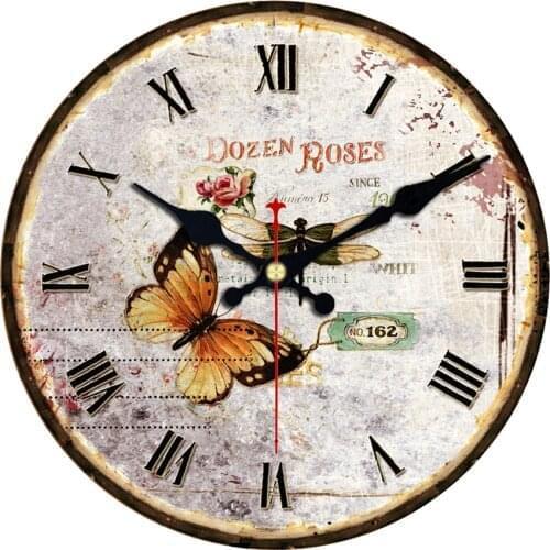 Home Decor Dragonfly Butterfly Round Wall Clock Silent Non Ticking Decorative Clocks For Bedroom Garden Wall Art