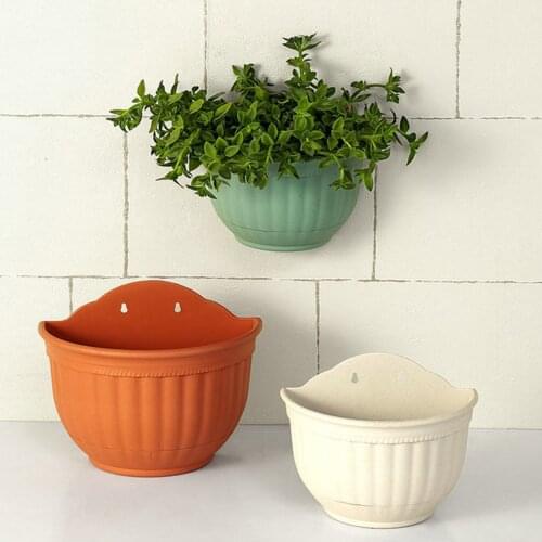 Flower Pot Resin Balcony Garden Plant Basket Removable Hanging Flower Pot Hooks Wall Pots Pail Iron Flower Holder Home Garden