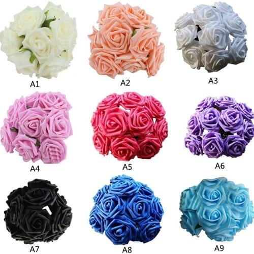 Simulation Pe Rose Flower Bubble Fake Flower Head Wedding Candy Box Cartoon Flower DIY