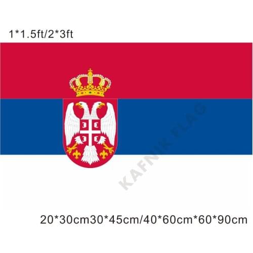 KAFNIK,free shipping 20*30cm/30*45cm/40*60cm/60*90cm small flags Serbia flag for Countries World Event Decorative Flags