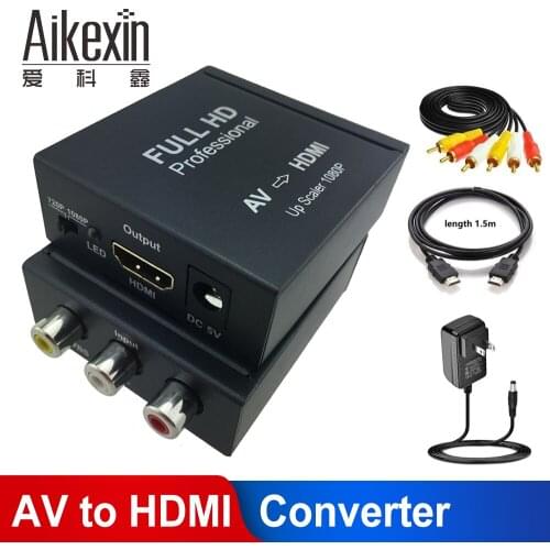 Aikexin RCA to HDMI Composite CVBS AV to HDMI Converter Mini AV2HDMI Adapter Upscaler Support 720P/1080P for PC Xbox PS4 TV