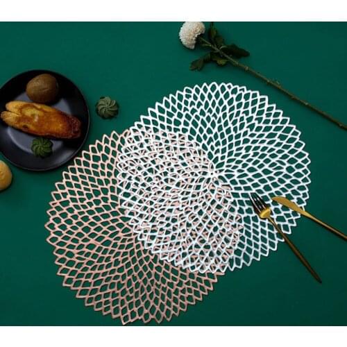 Japanese-style Minimalist Household Kitchen Hollow out Table Mats Non-slip Anti-scald Tableware Mat PVC Insulation Pot Mat