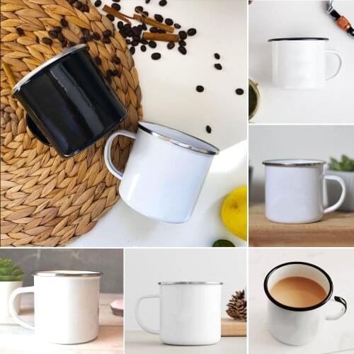 350ml Fashion Enamel Mugs Coffee Cups Outdoor Travel Party Milk Tea Drink Cup Creative Home Office Personalized Gift Tableware