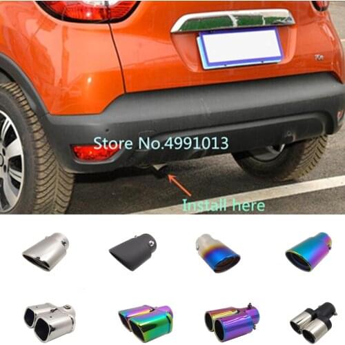 For Renault Captur 2015 2016 2017 2018 car cover muffler exterior end pipe dedicate stainless steel exhaust tip tail outlet 1pcs