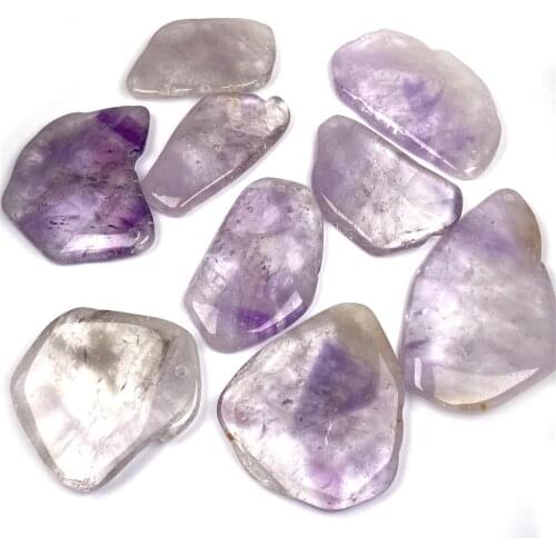 Natural Stone Irregular Amethysts Pendant Necklace Charms Pendant for Jewelry Making DIY Necklace Size 30x50mm-40x60mm