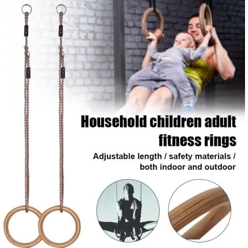 New Wooden Ring Pull-ups Gymnastic Fitness Strength Training Exercise for Home Drop Shipping