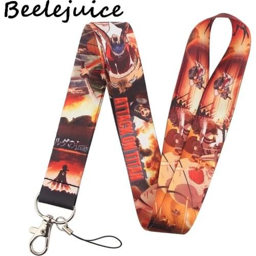Attack on Titan Neck Strap Lanyards ID badge card holder keychain Mobile Phone Strap Gift Ribbon webbing necklace Decorations