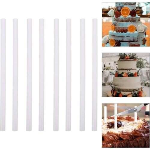 24Pcs Plastic Cake Dowel Rods Cake Support Rods Stacking Cake Straws White Plastic Cake Sticks Support Rods Cake Tools Sets