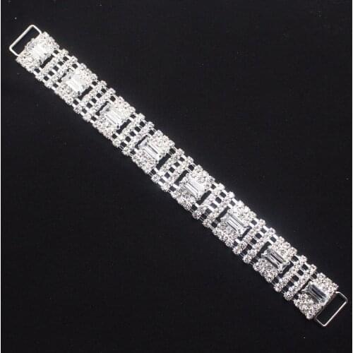 Fashion 2pcs 17.5Cm 8 Acrylic rectangular Rhinestone Bikini Connectors Buckles/Clothing Decoration Buckle Beachwear Diamante