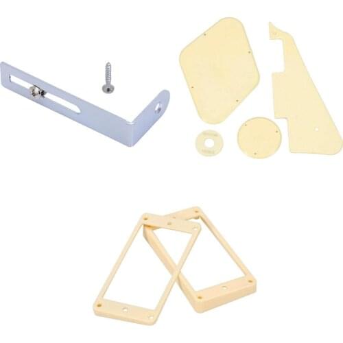 Cream Pickups Frame+ Pickguard Bracket + Cavity Switch Covers Kit For LP Guitar