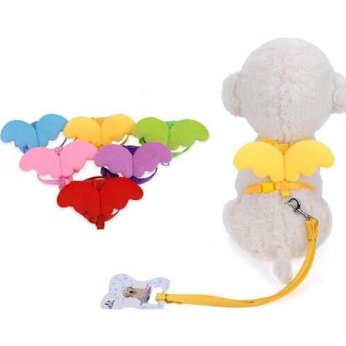 Adjustable Pet Dog Cat Chest Strap Angel Wings Chest Breathable Pet Vest Trumpet Medium Cat Dog Chest Strap With Traction Rope