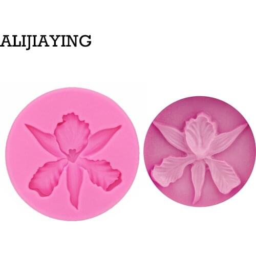M0099 Silicone Mold 3D Orchid flower Shape Embossing Fondant Cake Decorating Tools Moulds Sugar Art Tools