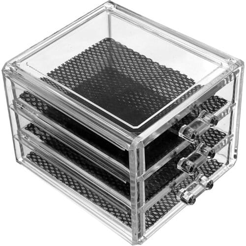 Three Layer Black Bottom Transparent Cosmetic Storage Box Drawer Sorting Jewelry Box Acrylic Skin Care Dressing Box Makeup Rack