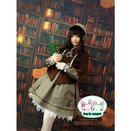 Vintage British Detective Cat Women Neko Paw Print Tie Double Breasted Brown Cape Cloak Cute Preppy Style Lolita Outwear Winter