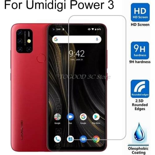 Tempered Glass For UMIDIGI Power 3 9H2.5D Protective Film Explosion-proof Clear LCD Screen Protector Cover for UMI Power 3 Glass