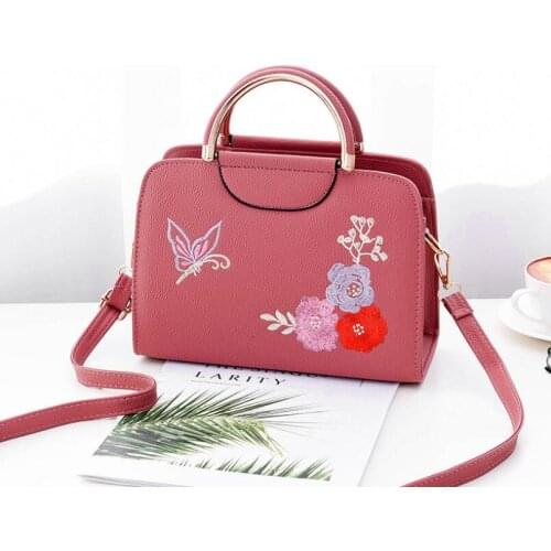 Flower Embroidery Female Bag 2021 New Stereotyped Embroidered Female Handbag Fashion Lady Messenger Bag Momens Shoulder Handbag