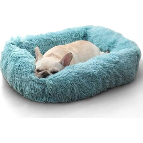 Winter Warm Pet Bed Kennel Dog Square Cat Winter Warm Sleeping Bag Long Plush Puppy Cushion Mat Portable Cat Supplies 46/50/60cm