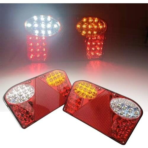 1pair 12V LED Car Truck Tail Light Taillight Rear Brake Light Signal Lamps Indicator for Van Lorry Trailer