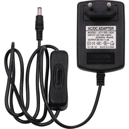 Light Switch Power Supply Plug 2A 3A DC 12V Male Power Cable 5.5x2.1mm DC Connector ON OFF Inline Switching For LED Strip Light