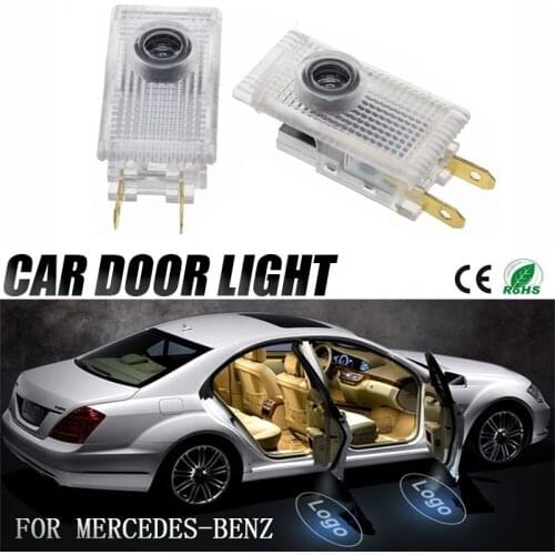 2 Pieces/Lot porte de voiture Logo bienvenue projecteur lumière fantôme ombre lumière Laser pour Benz E W210 Vito Sprinter logo