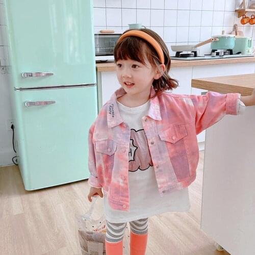 2021 Spring Autumn Girls Camouflage Denim Jacket Baby Kids Clothes Casual Jacket Fashon Children Clothing Cute Coat Windbreaker