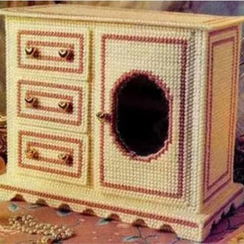 DIY Handmade 3D Cross Stitch Storage Box Clipping Three-dimensional Embroidery Home Decoration storage box casket