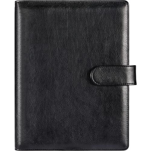 A5 Notebook Binder Refillable 6 Ring Loose Leaf PU Leather Binder for A5 Filler Paper Binder Cover with Snap Button & Pen Holder