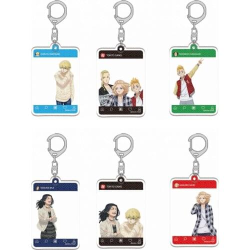 Anime Tokyo Revengers Photo Series Sano Manjiro Hanagaki Takemichi Pendant Acrylic Keychain Bag Charm Keyring Cosplay Xmas Gift